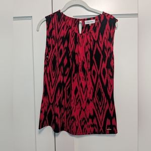 NWOT Red & Black Calvin Klein sleeveless shell Sz M